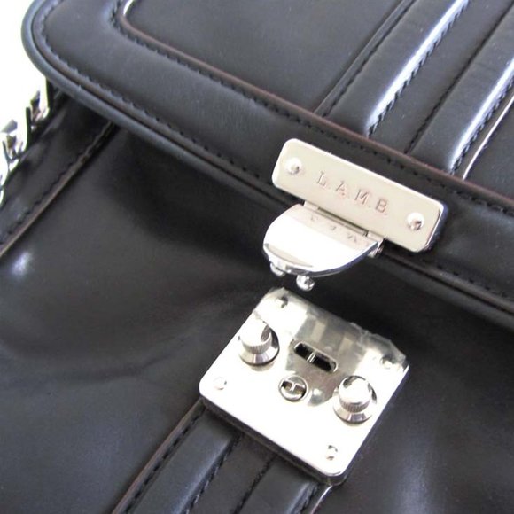 L.A.M.B. Gwen Stefani chain strap black leather crossbody purse - Picture 7 of 9